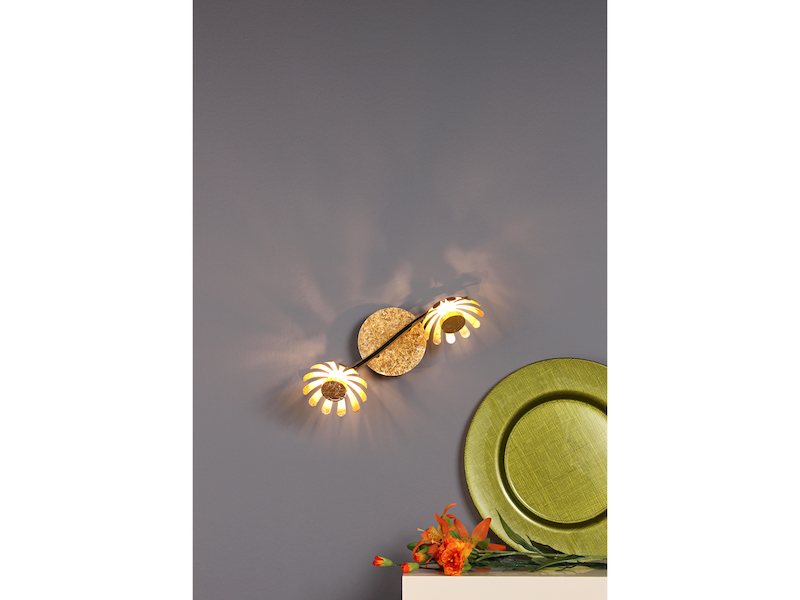 Schwenkbare Blumen Design Deckenlampe Aus Metall Blattgold Meine