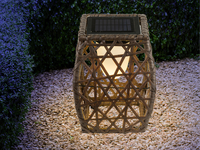 Led Solarleuchte Rattan Stehlampe Mit Geflecht Design Meine